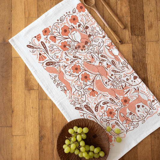 Forest Foxes Tea Towel