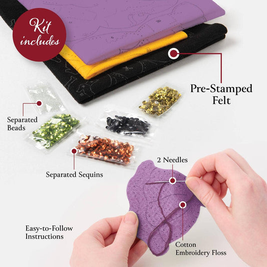 Bucilla Vintage Halloween Felt Ornaments Kit - Set of 6