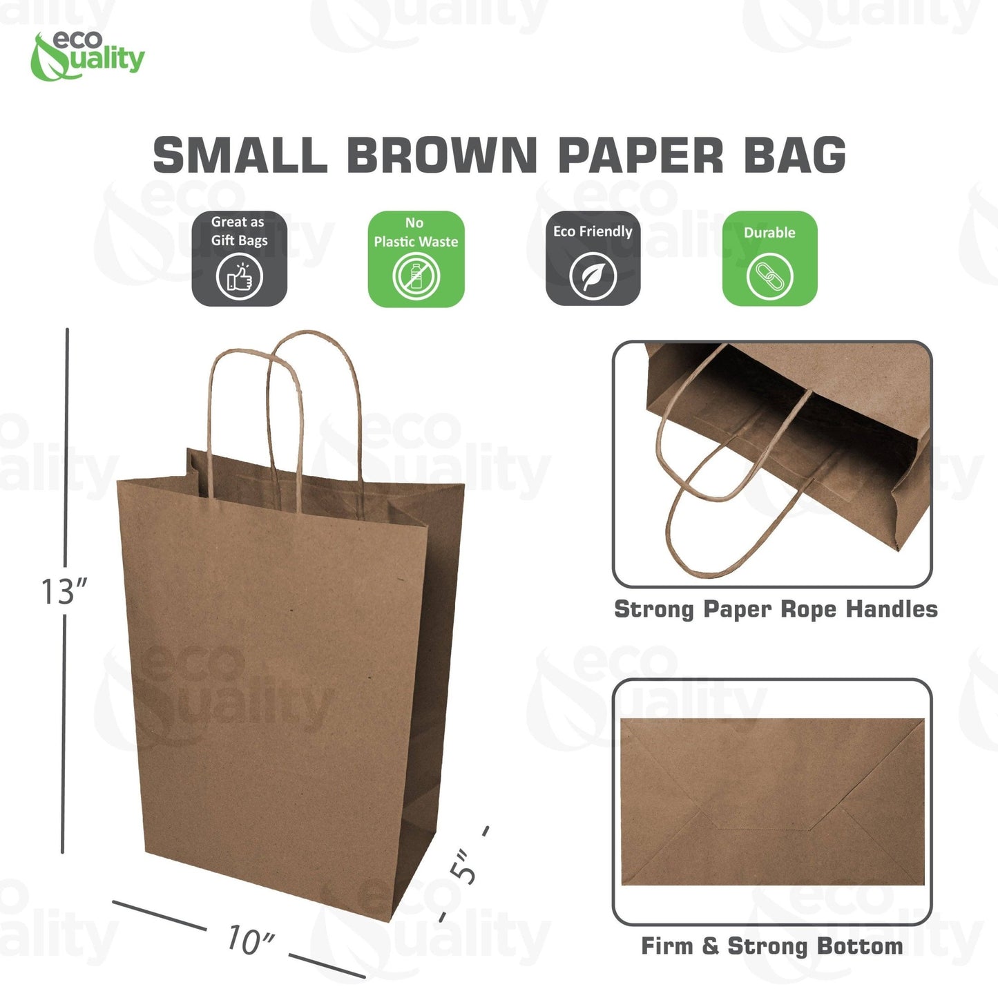 10x5x13 Medium Kraft Paper Gift Bags w/Twine Handles Brown: 25pcs - The Regal Find