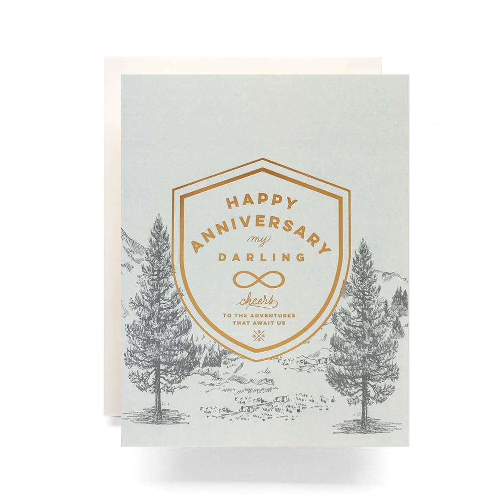 Crest Anniversary Greeting Card
