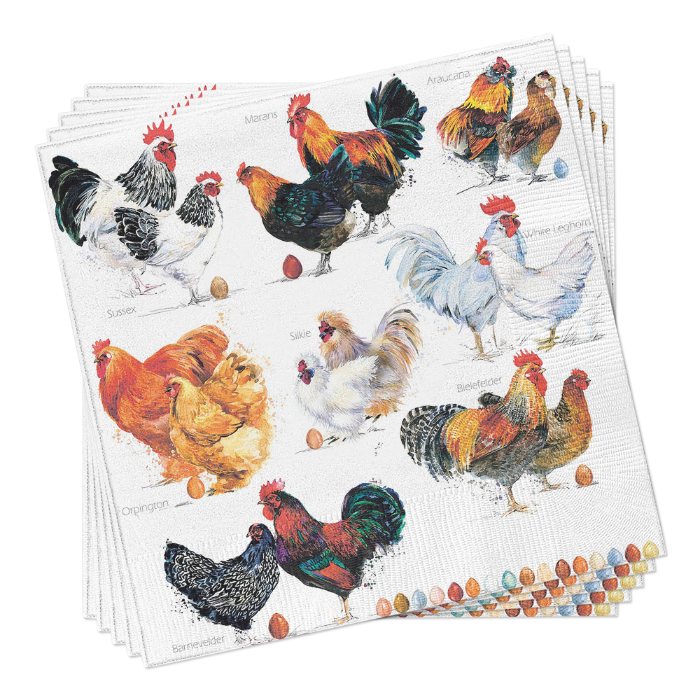 Chicken Collection Lunch Napkins - Farm Animals Napkins