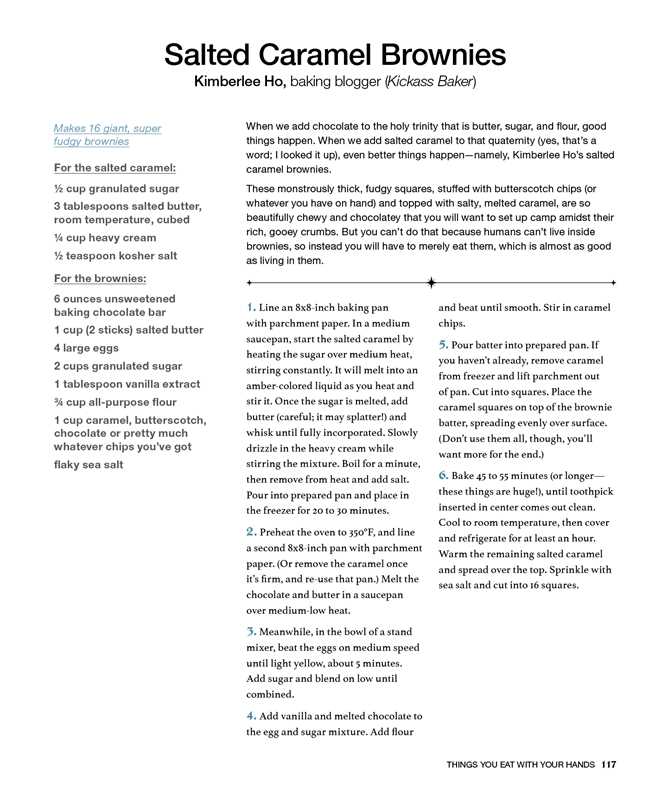 Salted Caramel Brownies recipe from a baking book