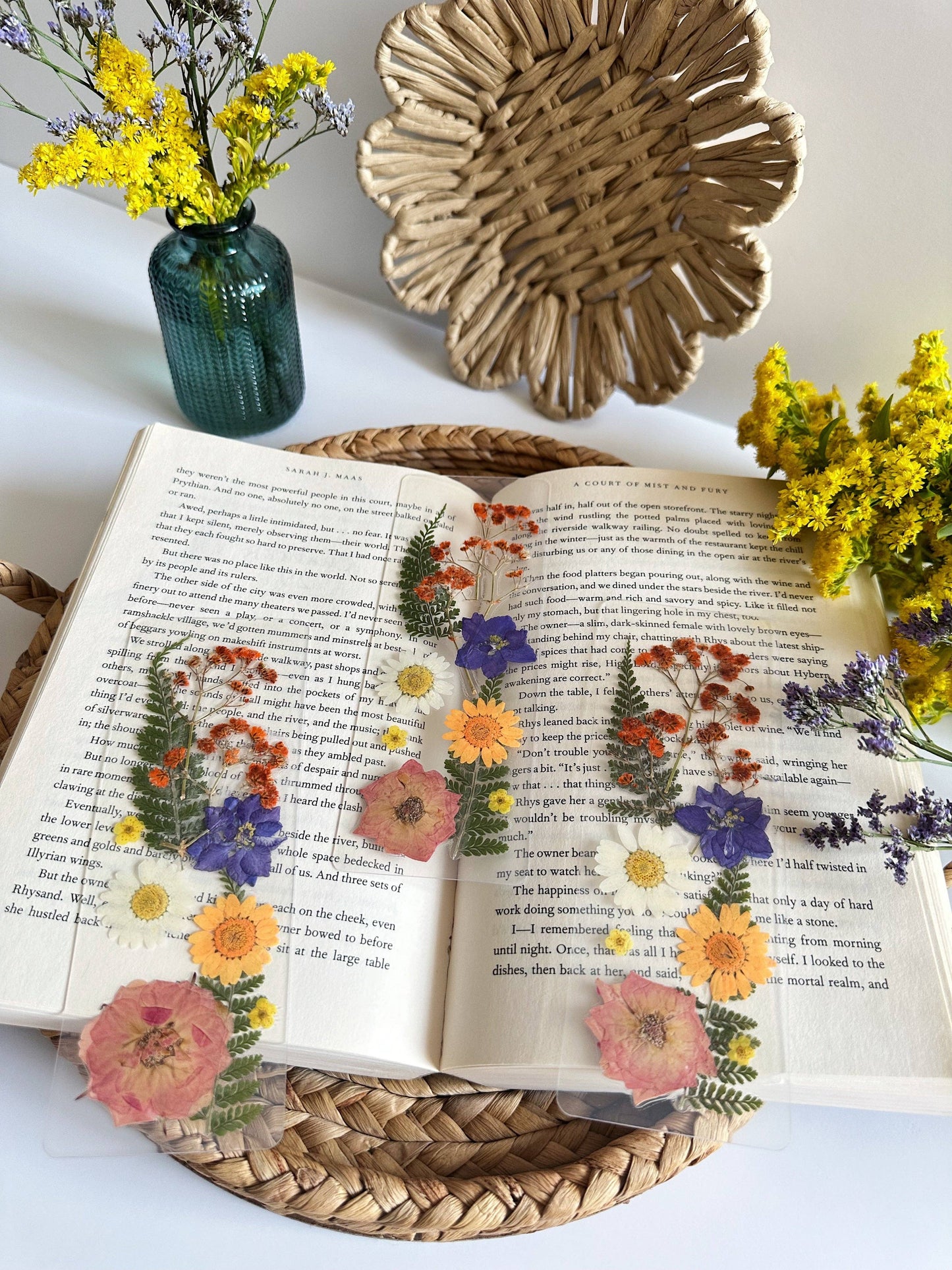 Multicolor Pressed Flower Bookmark