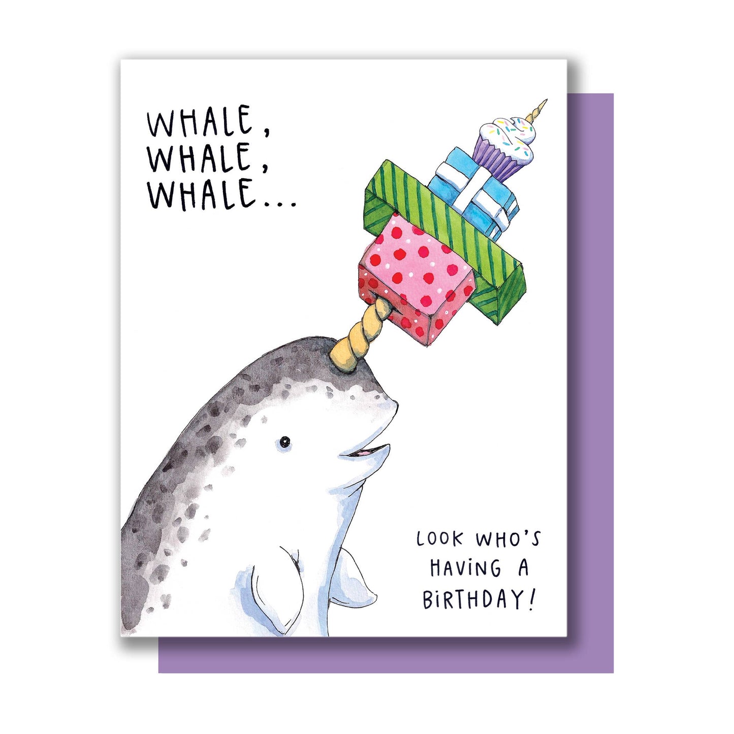 Narwhal Whale Birthday Card