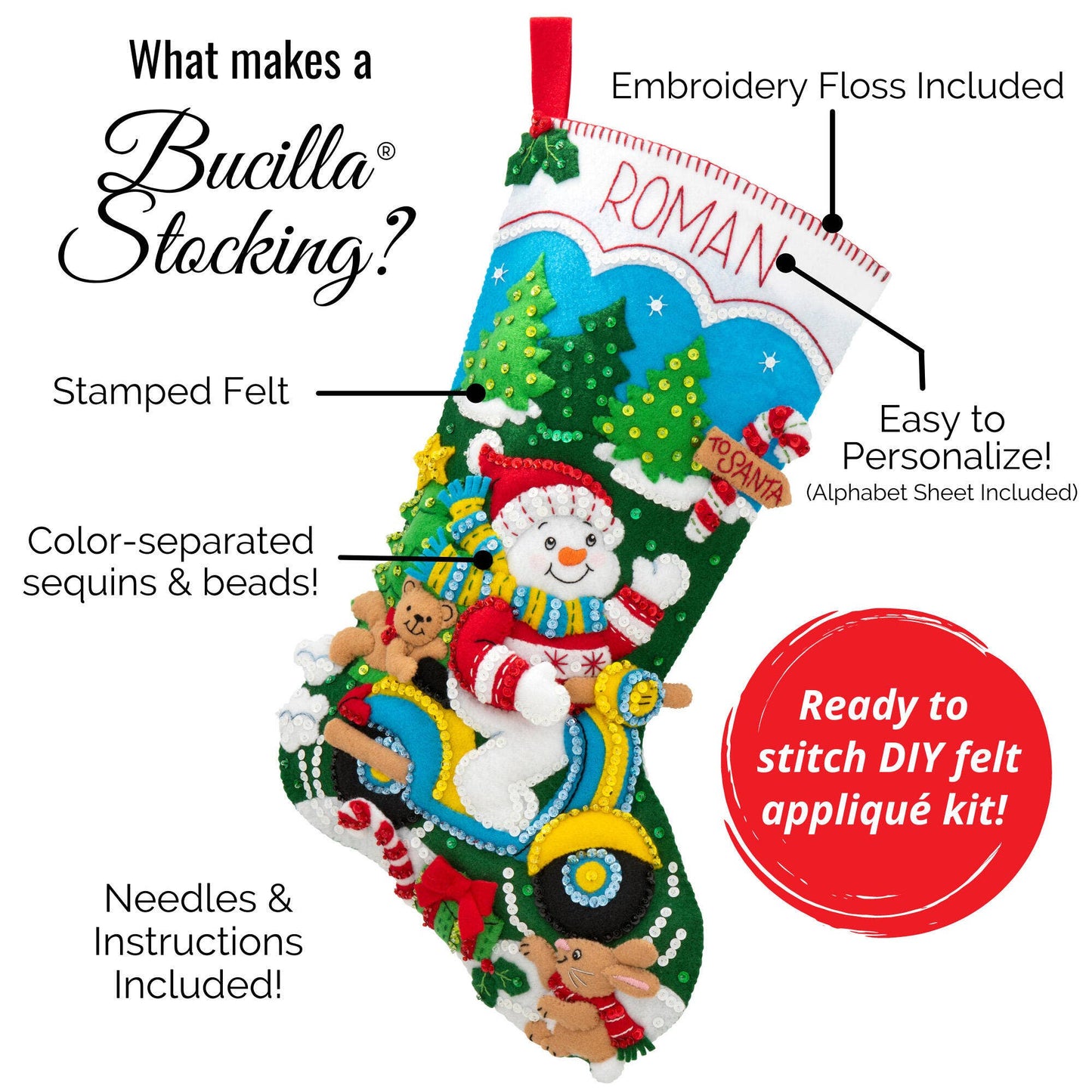 Bucilla Santa's Sea Life Felt Stocking Kit