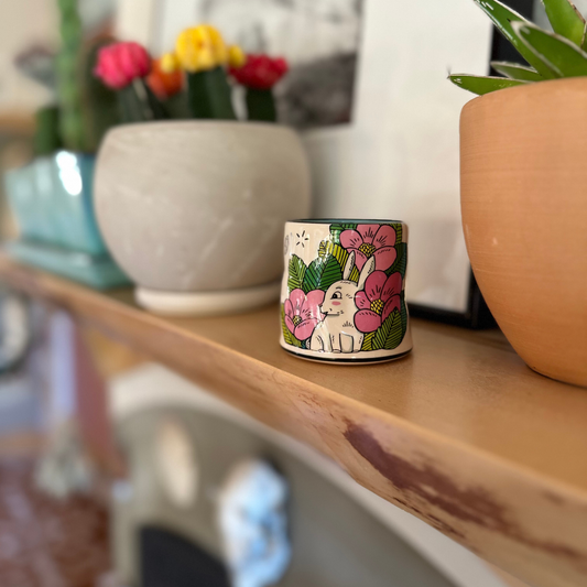 Lucky Bunny Cup - Medium Ceramic Mug