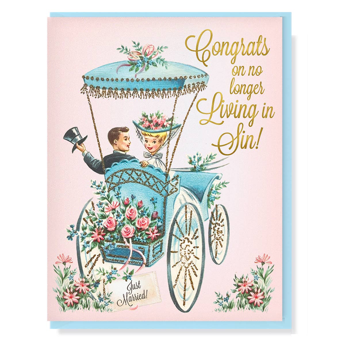 No Longer Living In Sin Just Married Card