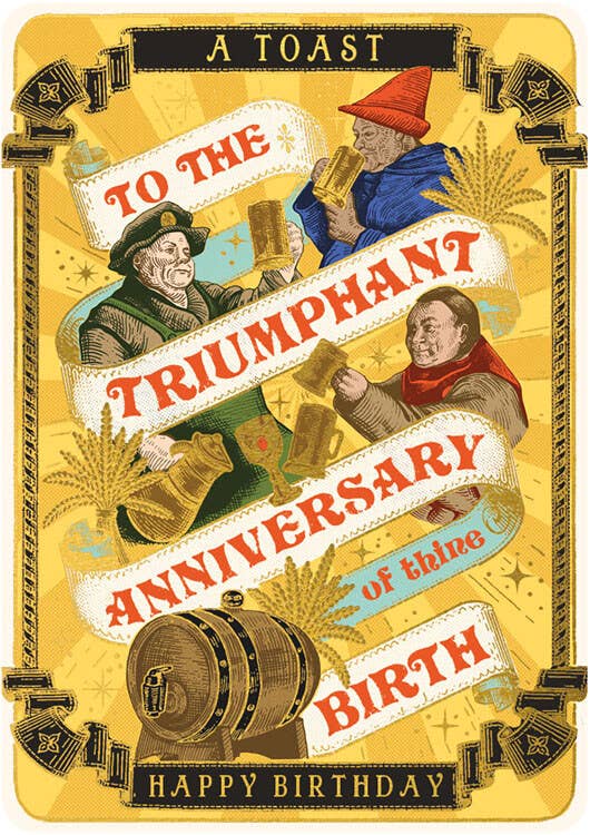Triumphant Toast Birthday Greeting Card