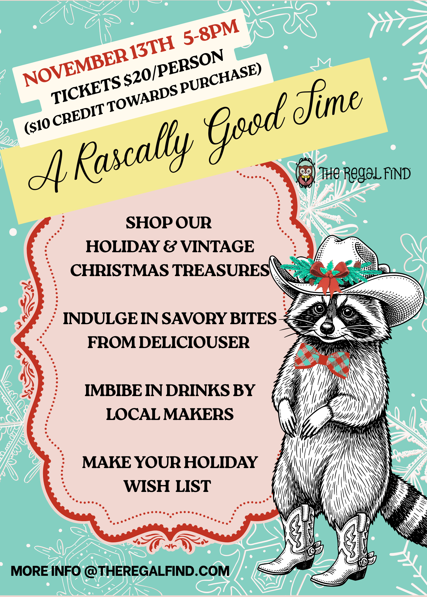 Rascally Good Time Ticket 11/13 5pm-8pm