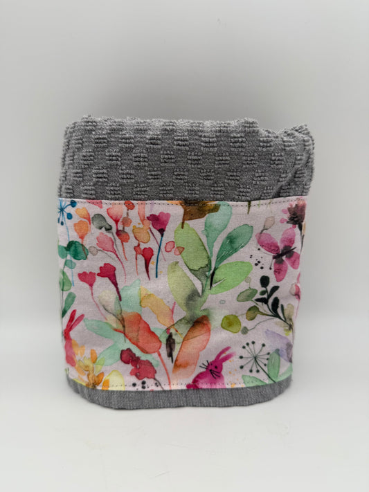 Spring Bunny Floral Kitchen Towel