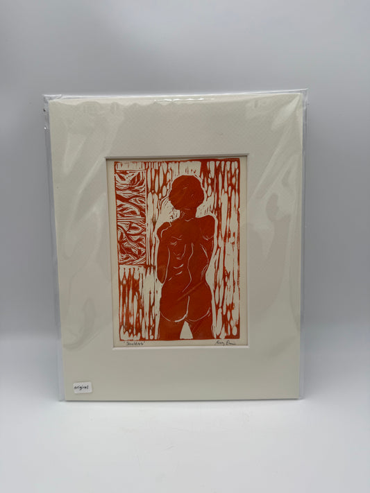 Original Woodcut 8x10 Print - Shoulders