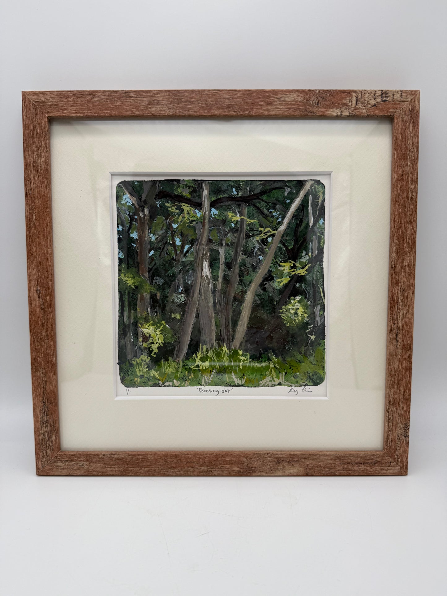 Original Monotype Painting - Reaching Out