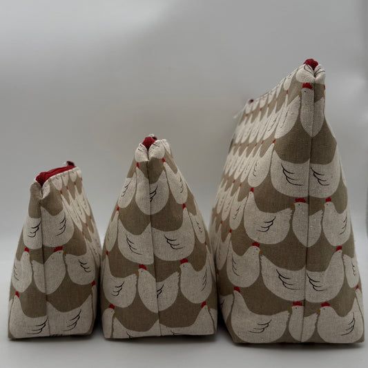 Chickens on Gray - Zipper Pouch