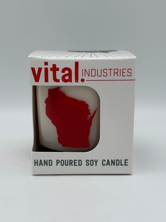 Wisconsin Silhouette, Glass Soy Candle (8.5 oz)
