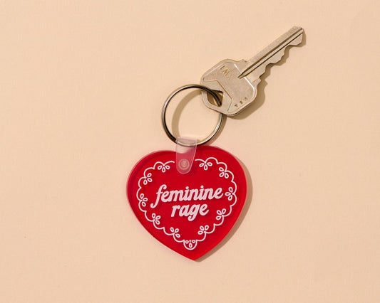 Feminine Rage Heart Doily Keychain