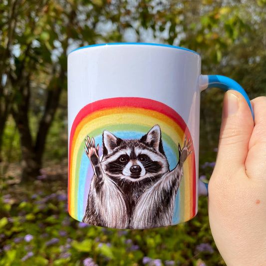 Rainbow Raccoon Pride 11 oz Ceramic Mug