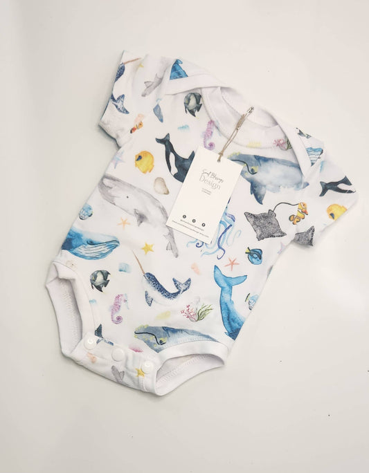 Infant bodysuit, whale bodysuit, infant romper,: 3-6 month