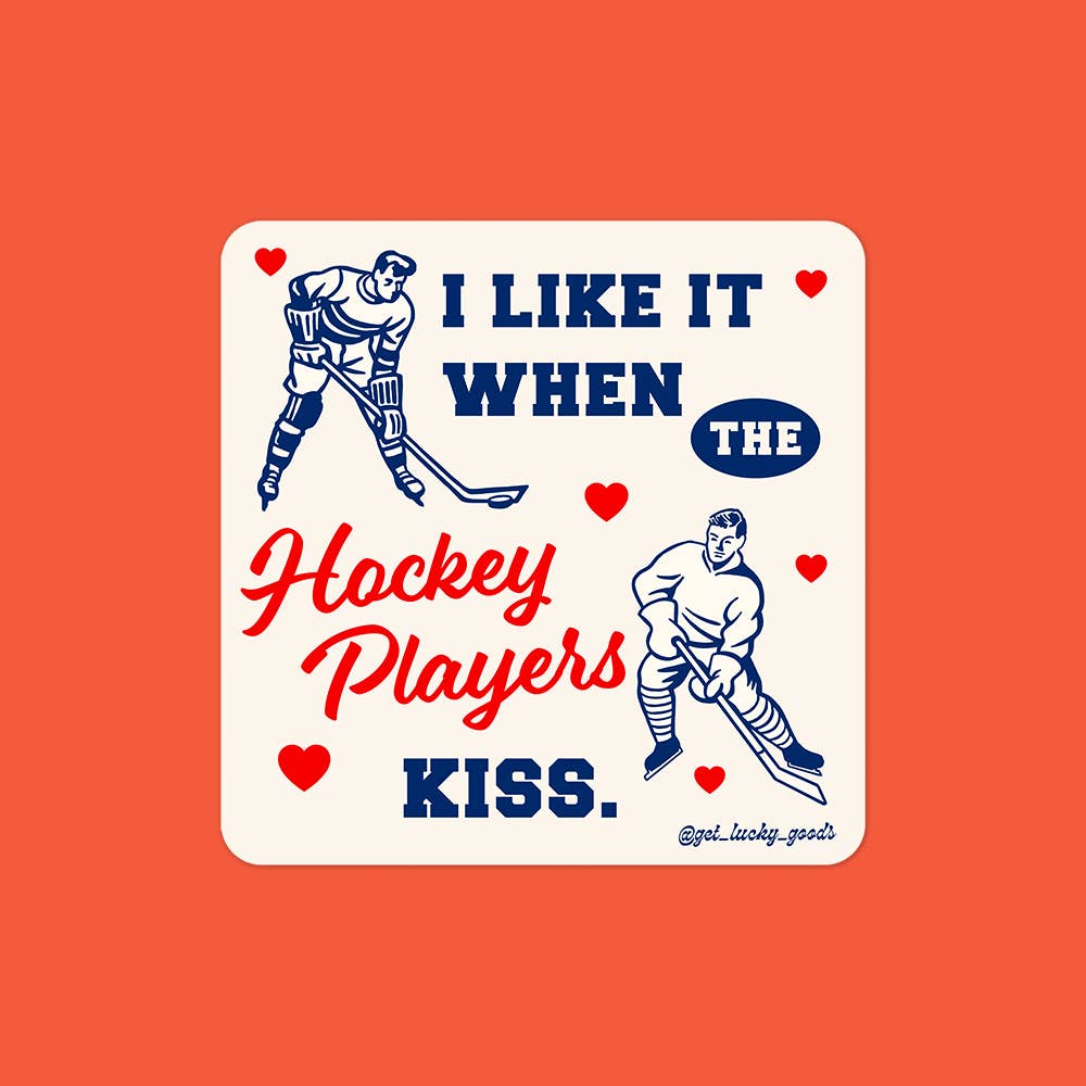 Hockey Players Kiss Sticker - Heated Rivalry Inspired