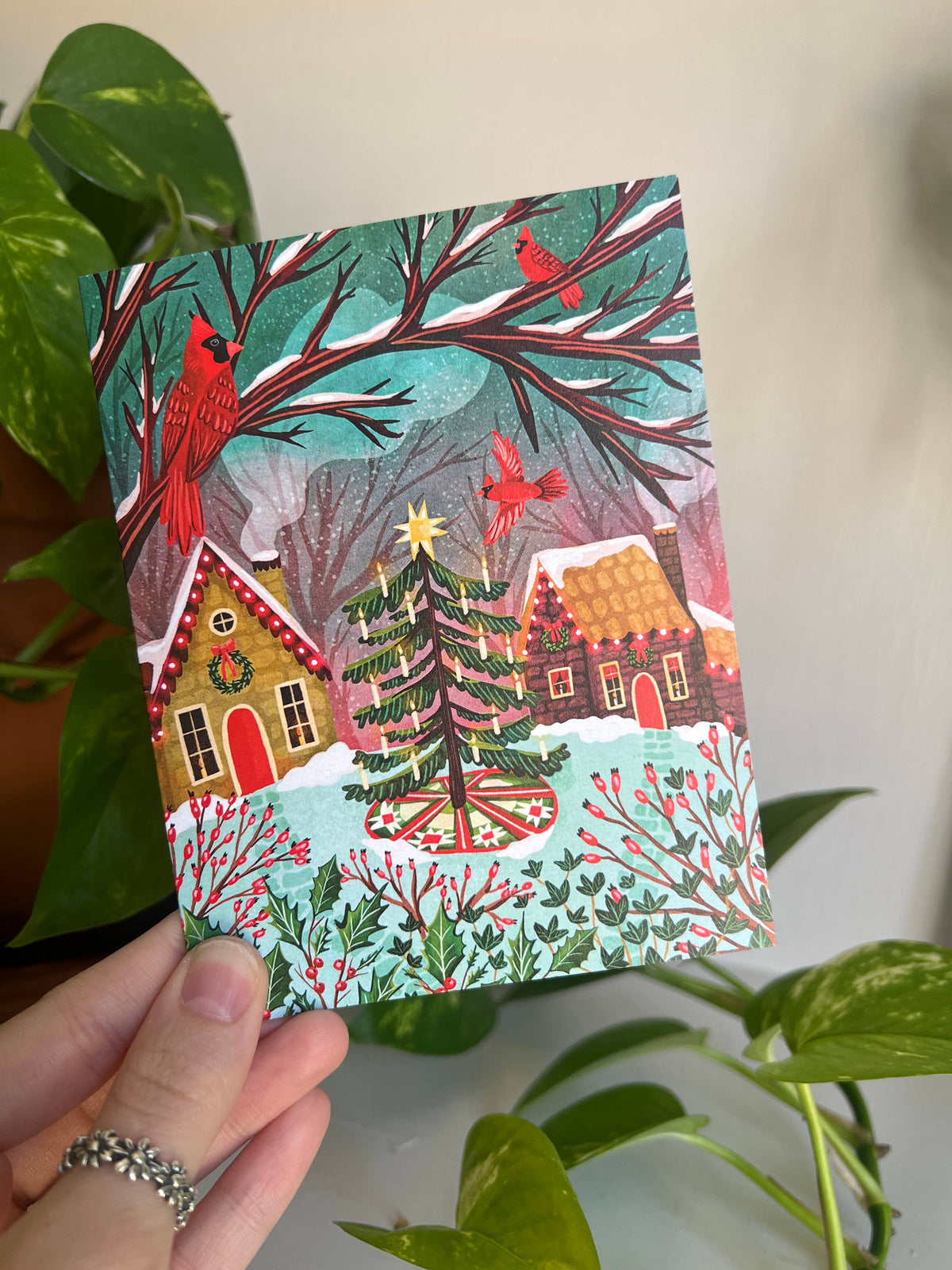 Nostalgic Christmas Village Greeting Card