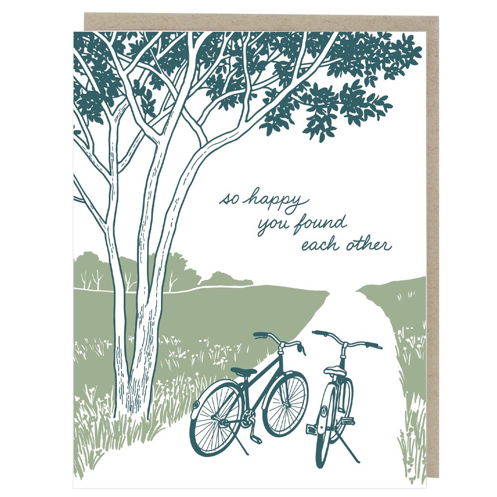 Bikes on a Path Wedding Card - The Regal Find