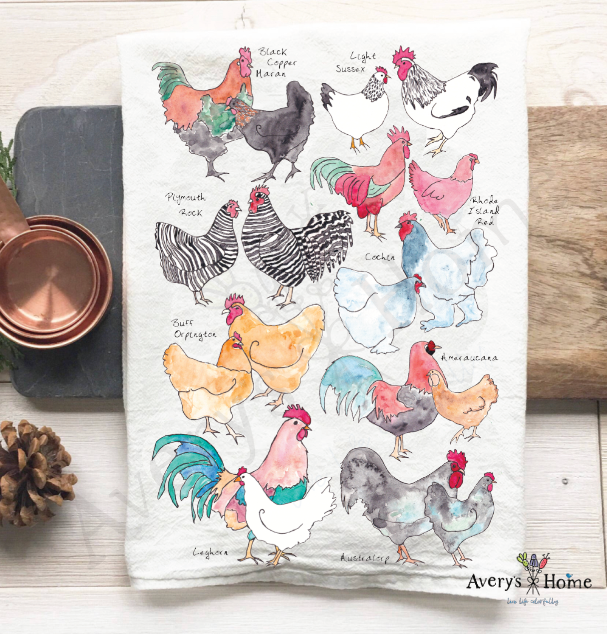 Chicken Breeds Kitchen Towel