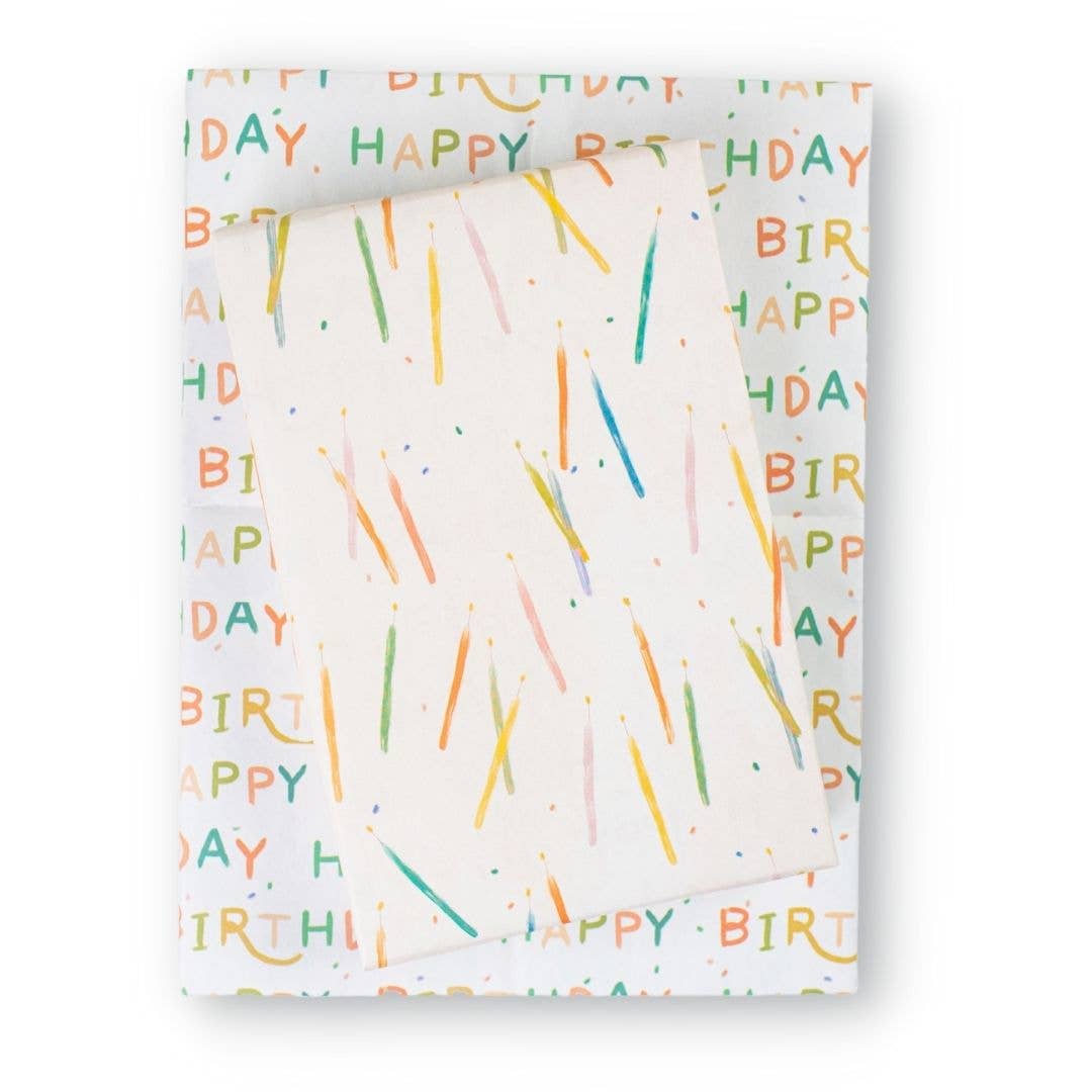 Candles/ Happy Birthday • Double - Sided Eco Wrapping Paper - The Regal Find