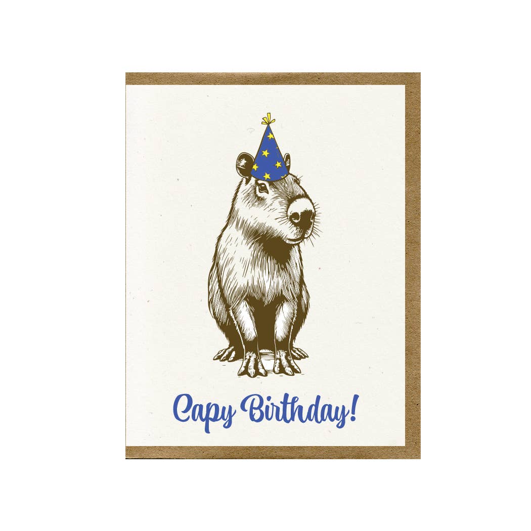 Capy Birthday greeting card - The Regal Find
