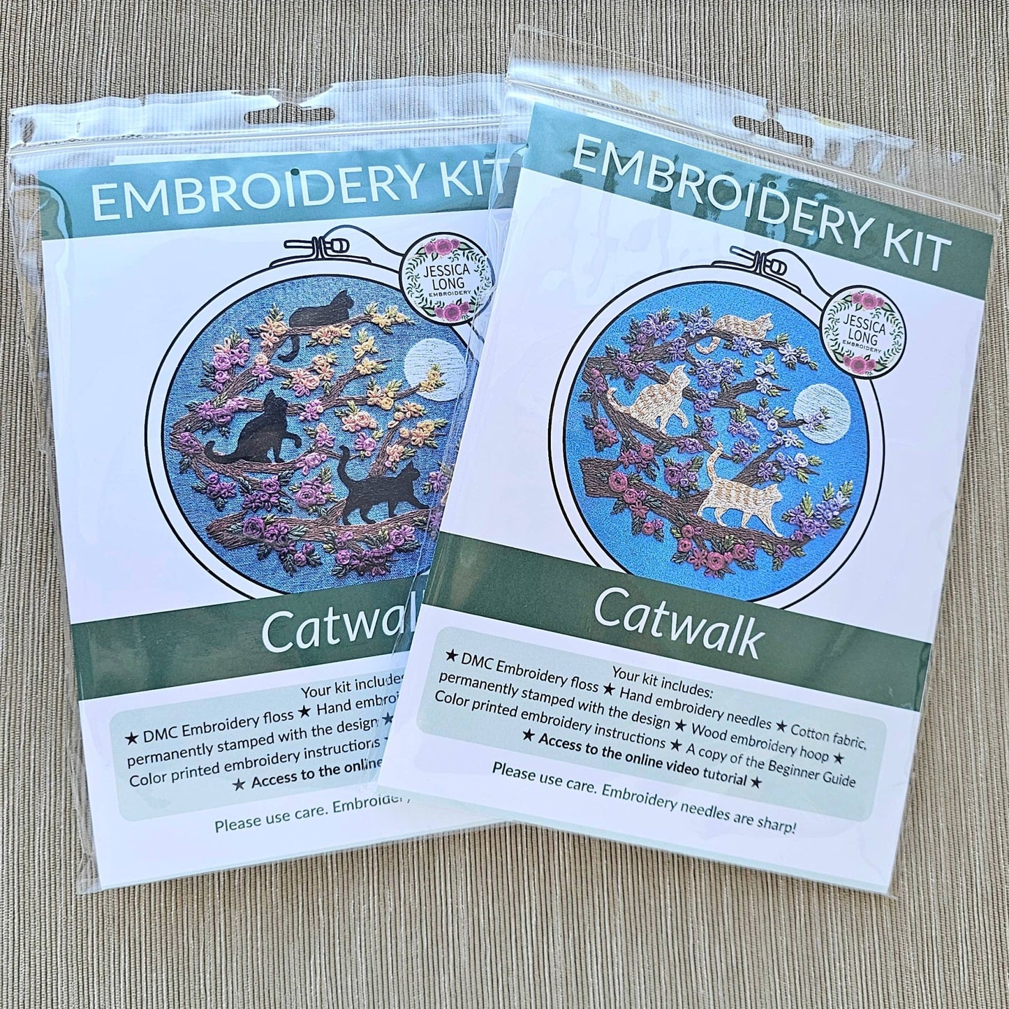 Cats & Full Moon Embroidery Kit: Black Cats - The Regal Find