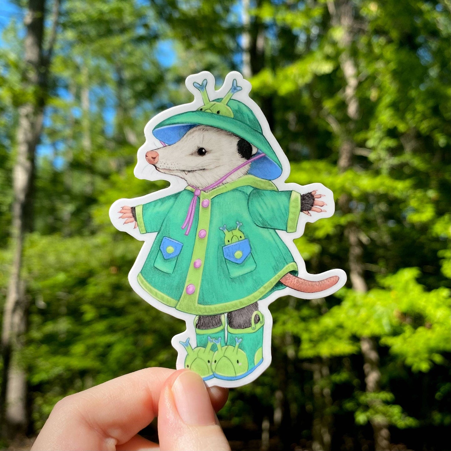 Raincoat Opossum Sticker