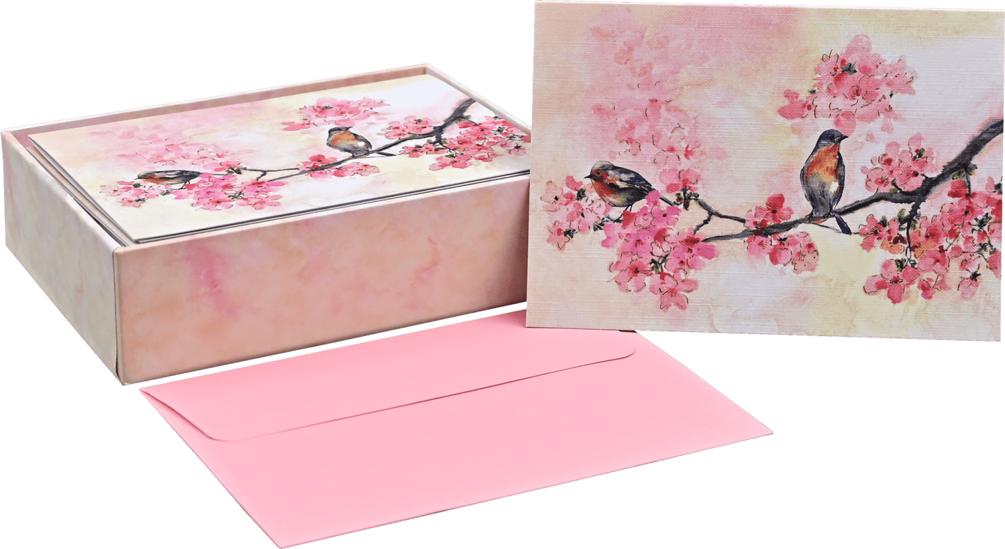 Cherry Blossoms in Spring Note Cards - The Regal Find