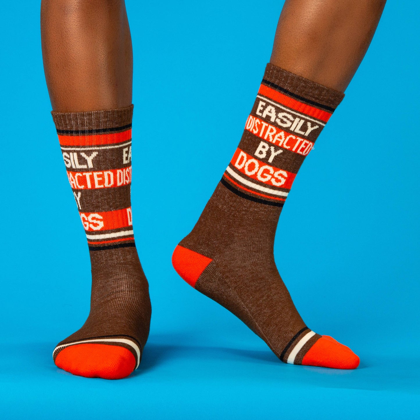Easily Distracted By Dogs Gym Crew Socks