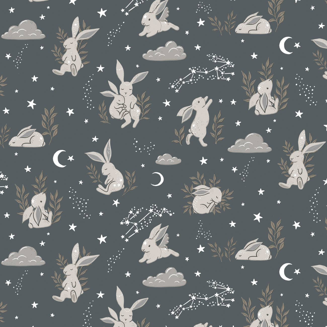 Fleece and Flannel 2024-Bunny Dreams-Grey- Flannel: Grey