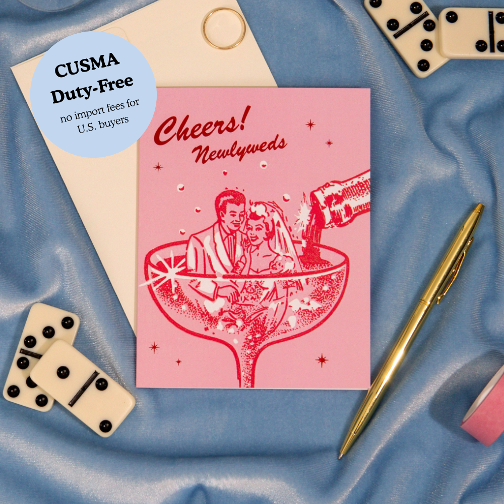 Cheers! Newlyweds – Foil Wedding ✿ Celebration Card