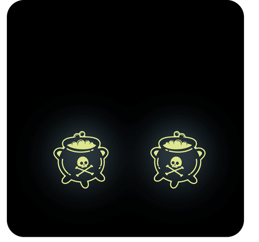 Glow in the Dark Cauldron Earrings