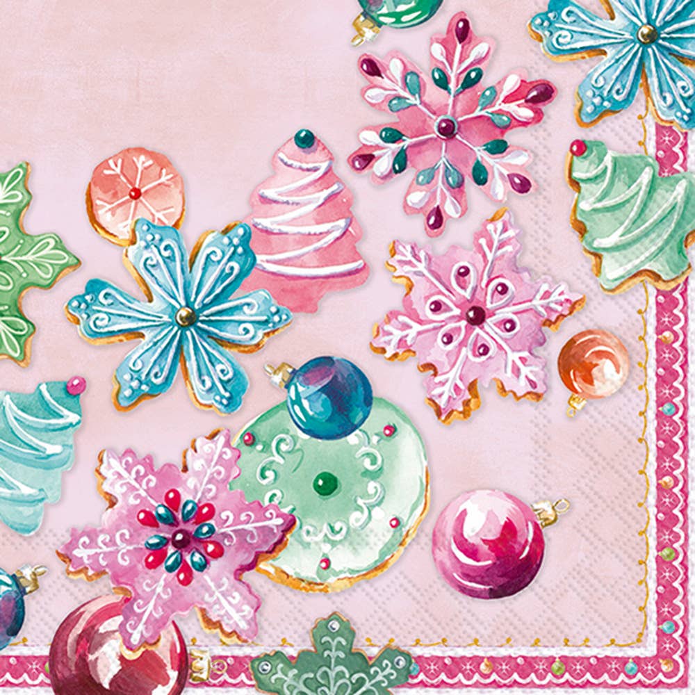 Sugar And Cookies Rose Christmas Paper Lunch Napkins