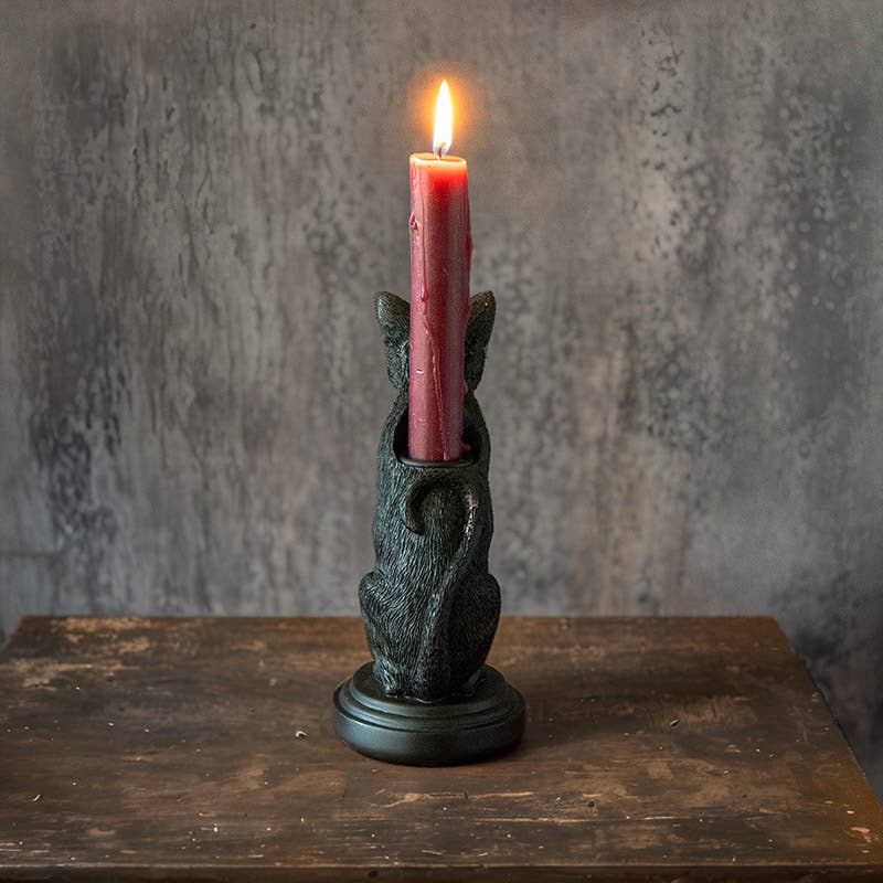Faust's Familiar Haunted Mansion Cat Candle Holder