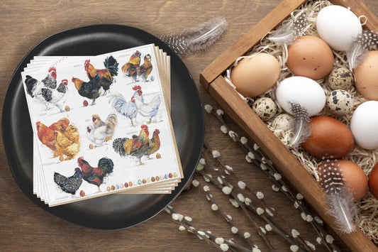 Chicken Collection Lunch Napkins - Farm Animals Napkins
