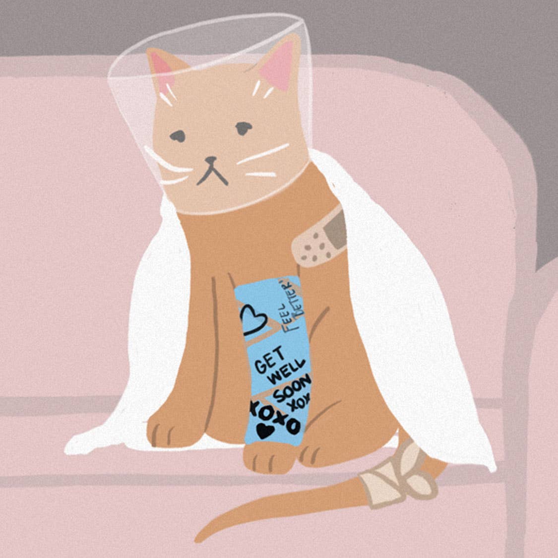 Get Well Soon - Holiday Cat Christmas Card - The Regal Find