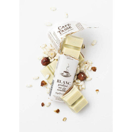 Hazelnut Praline and Puffed Rice White Chocolate Bar - The Regal Find
