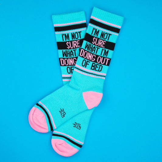 I'm Not Sure What I'm Doing Out Of Bed Gym Crew Socks - The Regal Find