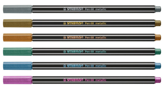 STABILO Pen 68 Metallic Set, 6 - Colors - The Regal Find