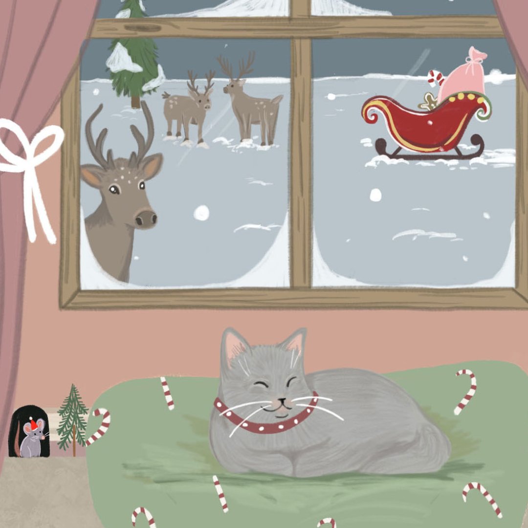 The Night Before Christmas - Cat Christmas Card - Holidays - The Regal Find