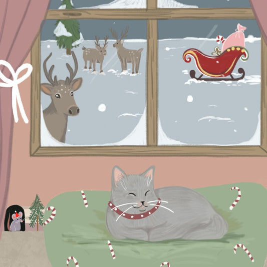 The Night Before Christmas - Cat Christmas Card - Holidays - The Regal Find