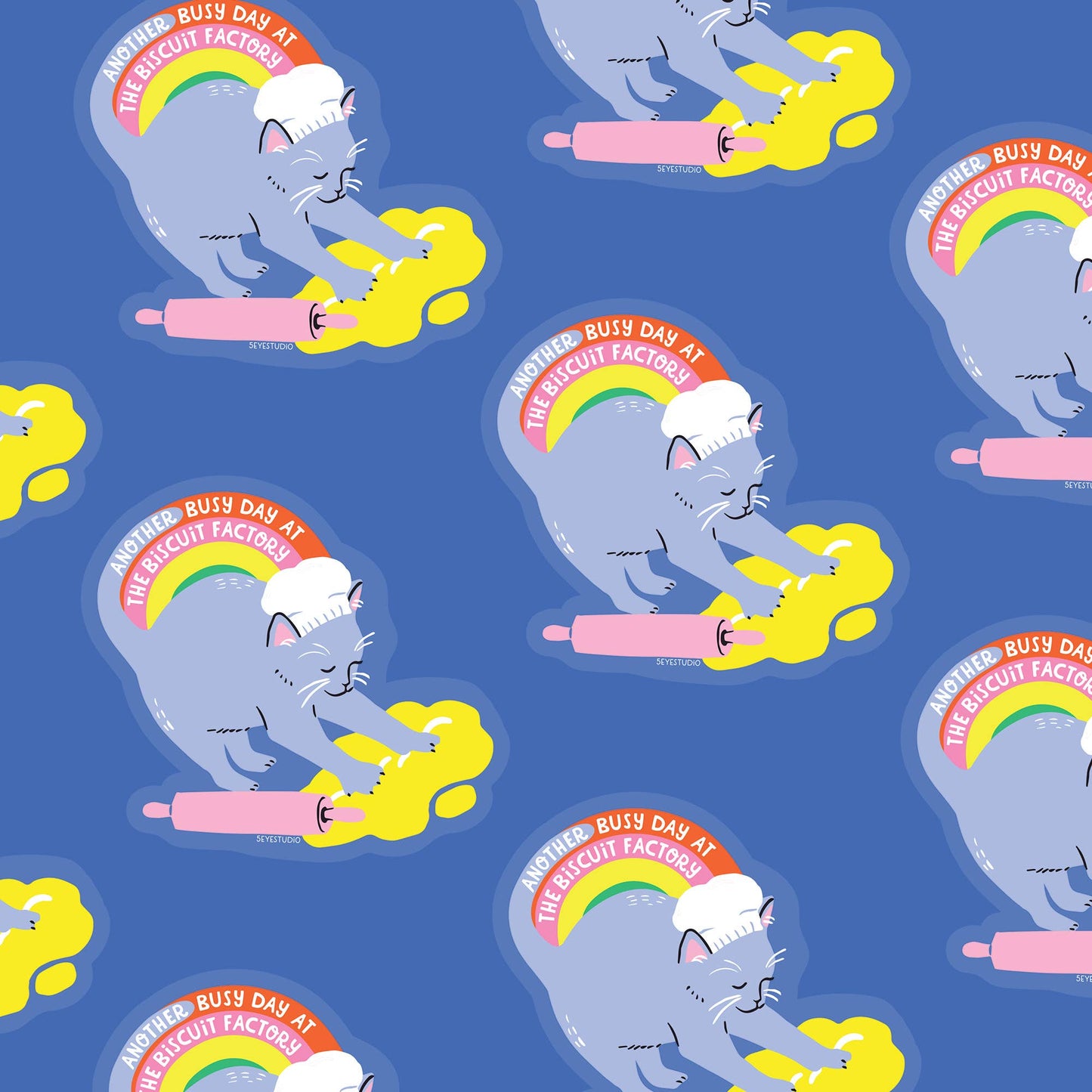 Biscuit Factory Kitty Clear Vinyl Sticker - The Regal Find