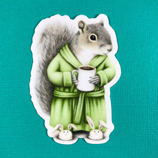 Coffee Squirrel sticker - The Regal Find