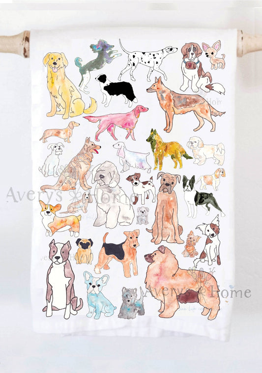 Different Dog Breeds Kitchen Dish Towel - The Regal Find