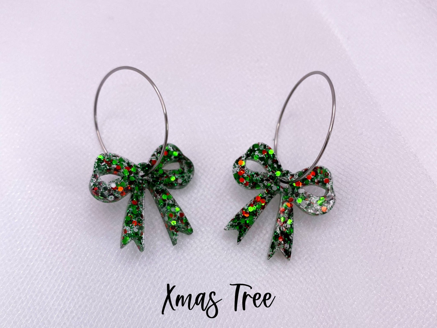 Fun Holiday Bow Hoops Earrings: Holiday Party / Gold Hoops - The Regal Find