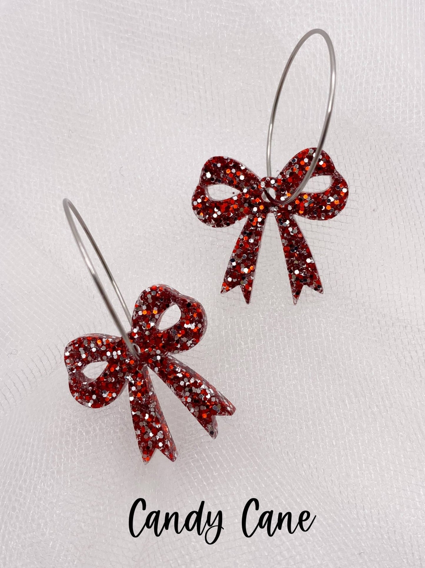 Fun Holiday Bow Hoops Earrings: Holiday Party / Gold Hoops - The Regal Find