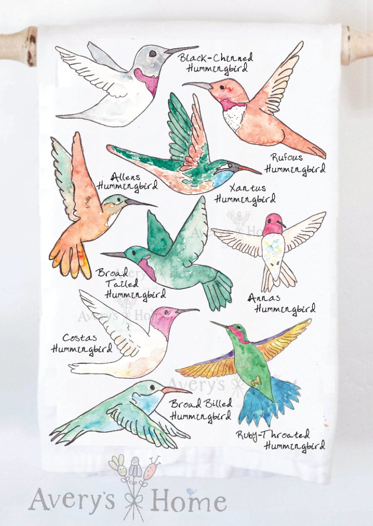North America Hummingbirds Kitchen Towel - The Regal Find