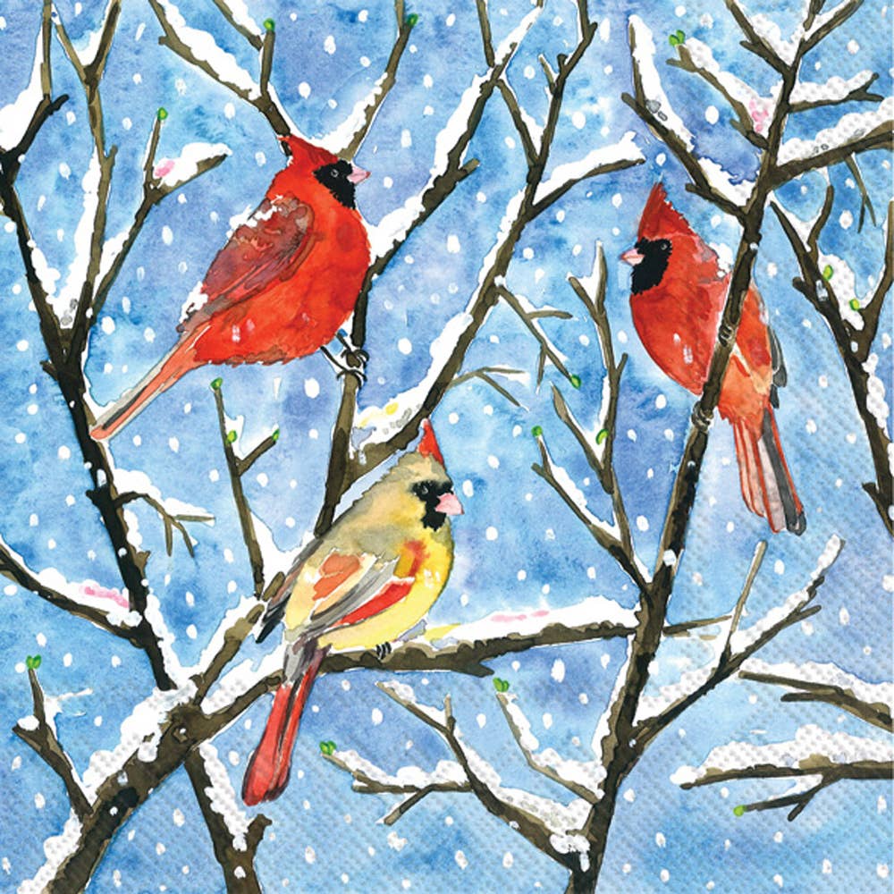 Paper Cocktail Napkins Pack of 20 Winter Birds Christmas - The Regal Find